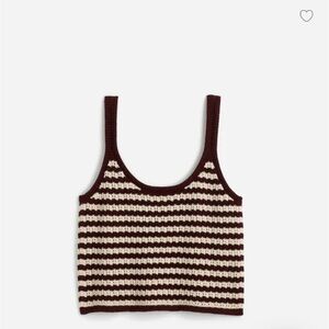Madewell Striped Brown and Cream Knit Tank Top